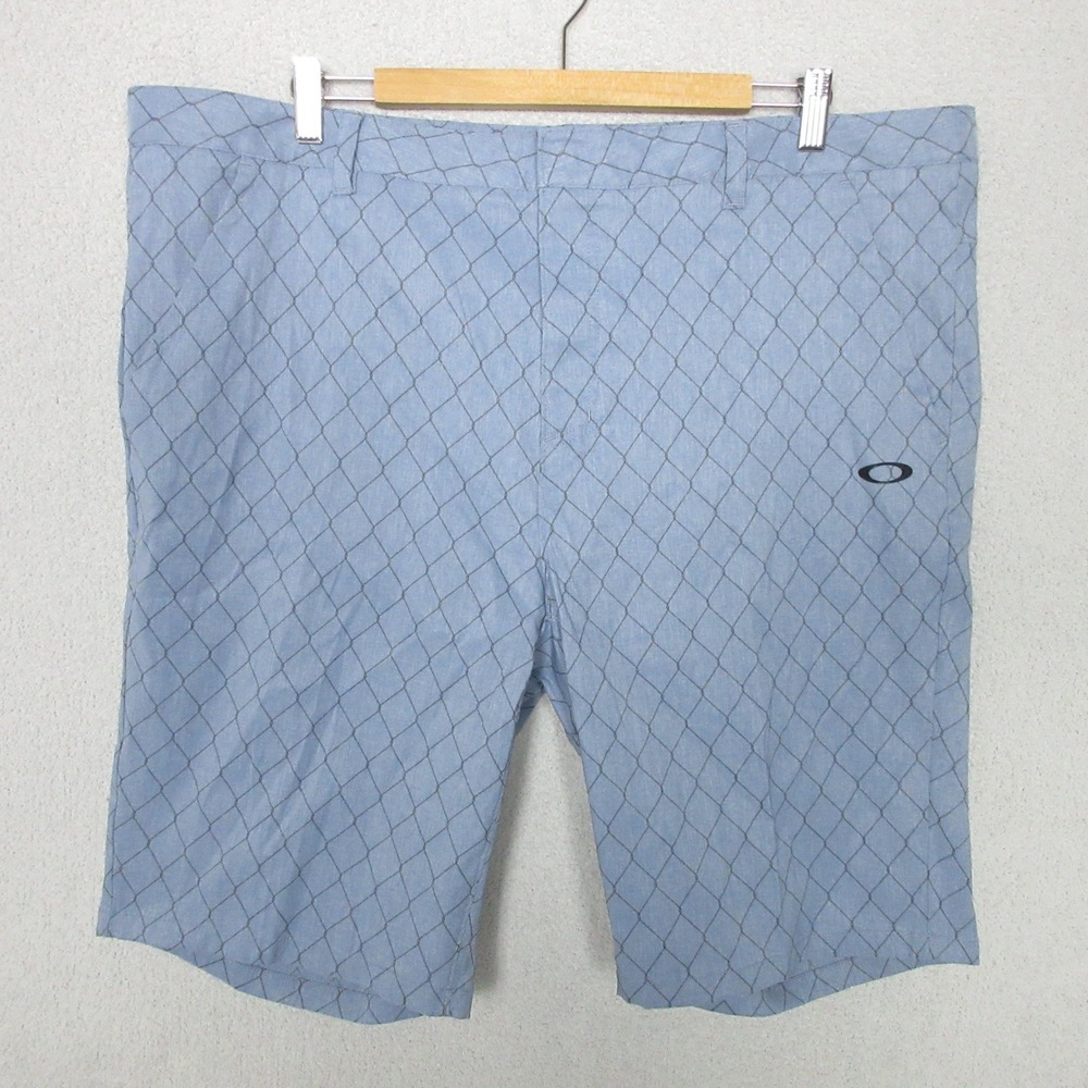 Oakley Men's Performance Shorts Size 40 Light Blue Diamond Pattern MSRP $85